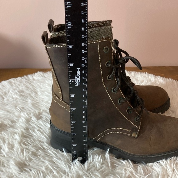 Melrose Brown Lace-Up Combat Boots - Picture 4 of 14